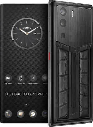 METAVERTU Race Track Alligator Skin Web3 5G Phone, Unlocked Android Smartphone, Secure Encrypted, Double Systems, 64MP Camera, 144Hz AMOLED Curved Display, Fast Charge (Sapphire, Black, 18G 1T)