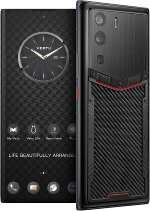 METAVERTU Web 3.0 Carbon Fiber 5G Phone, Unlocked Android Smartphone, Secure Encrypted, Double Systems, 64MP Camera, 144Hz AMOLED Curved Display, Dual SIM, Fast Charge (Glossy, 12G 512G)