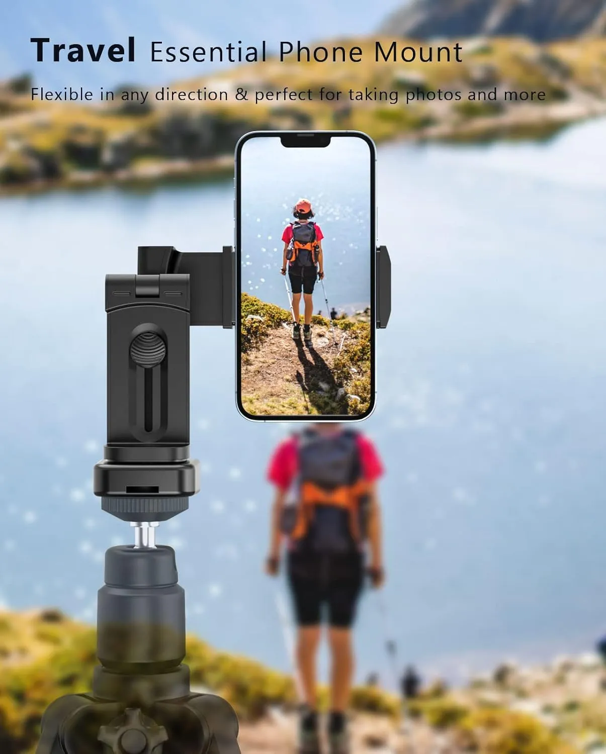 MiiKARE Airplane Travel Essentials Phone Holder, Universal Handsfree Phone Mount for Flying with 360 Degree Rotation, Accessory for Airplane, Travel Must Haves Phone Stand for Desk, Tray Table, Pro