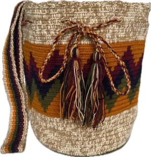 MINI Handmade Wayuu Crochet Tote Bag, Woven Mochila, Colombian Tribal Bag, Beach Bag