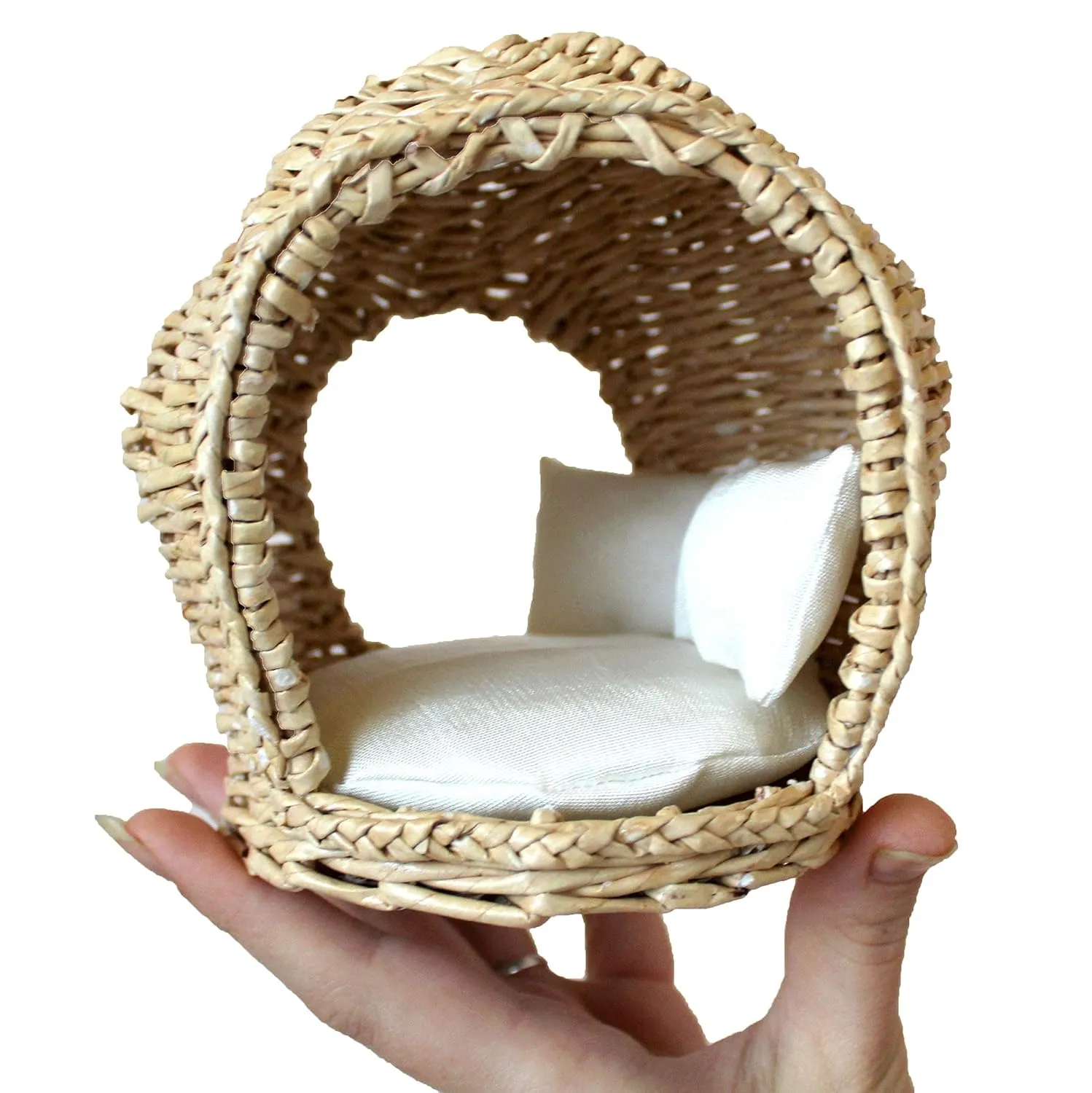 Miniature Dollhouse Furniture 1:12 scale. Fairy Wicker Hutch Handmade Bed BJD Doll