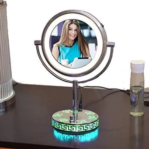 Mirror Really Good Makeup Mirror 3 X Magnifying 8” Double Sided Make Up Mirror Freestanding Magnified Glass Illuminated LED Professional Mens Woman Bathroom Beauty Shaving Vanity Light