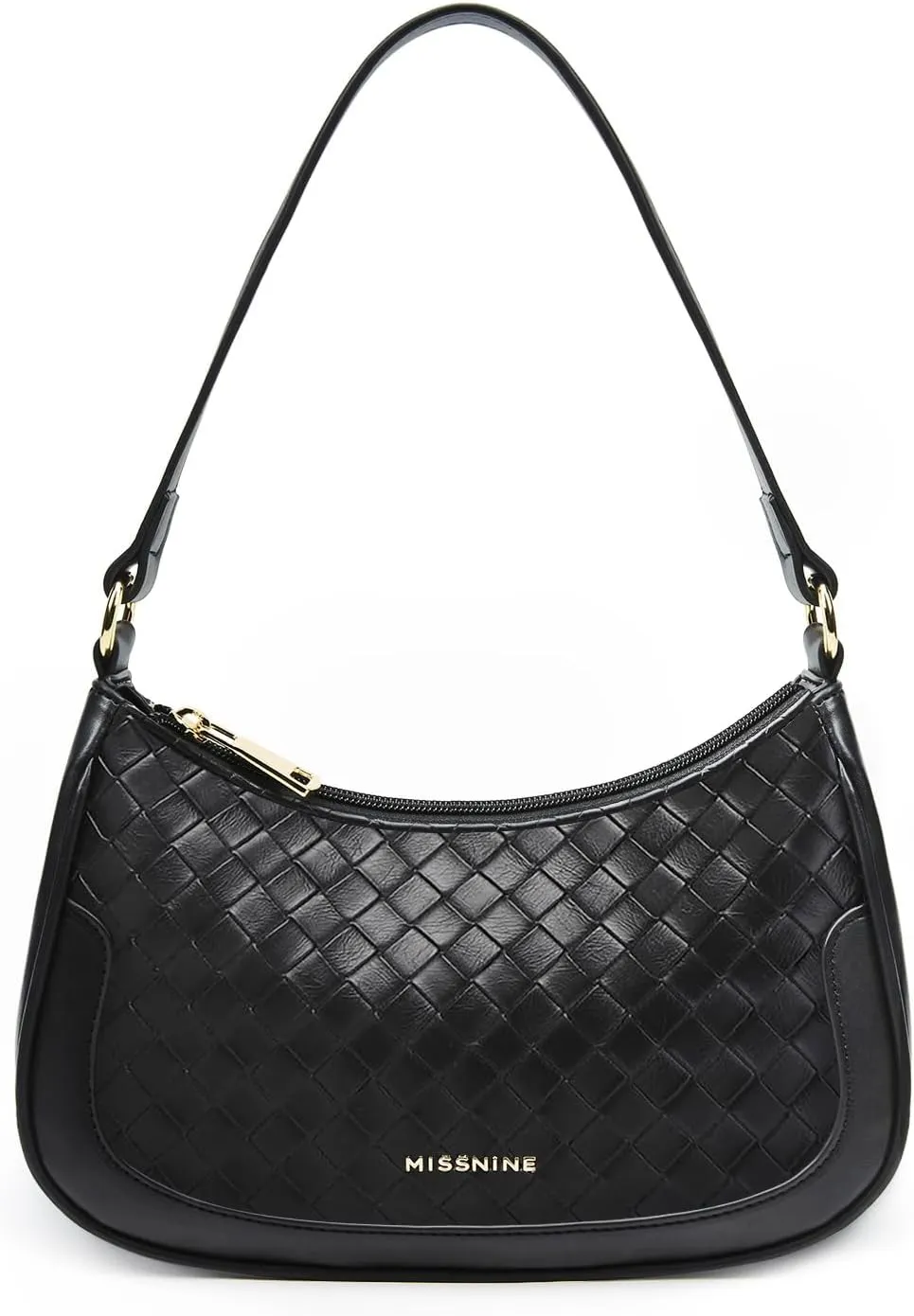 Missnine Shoulder Bag for Women Small Purse Trendy Clutch Hobo Bag Vegan Leather Mini Handbag with Zipper Closure