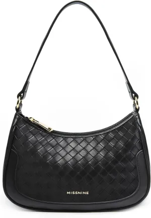 Missnine Shoulder Bag for Women Small Purse Trendy Clutch Hobo Bag Vegan Leather Mini Handbag with Zipper Closure