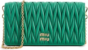 Miu Miu Women's Pre-Loved Green Nappa Smart Phone Case