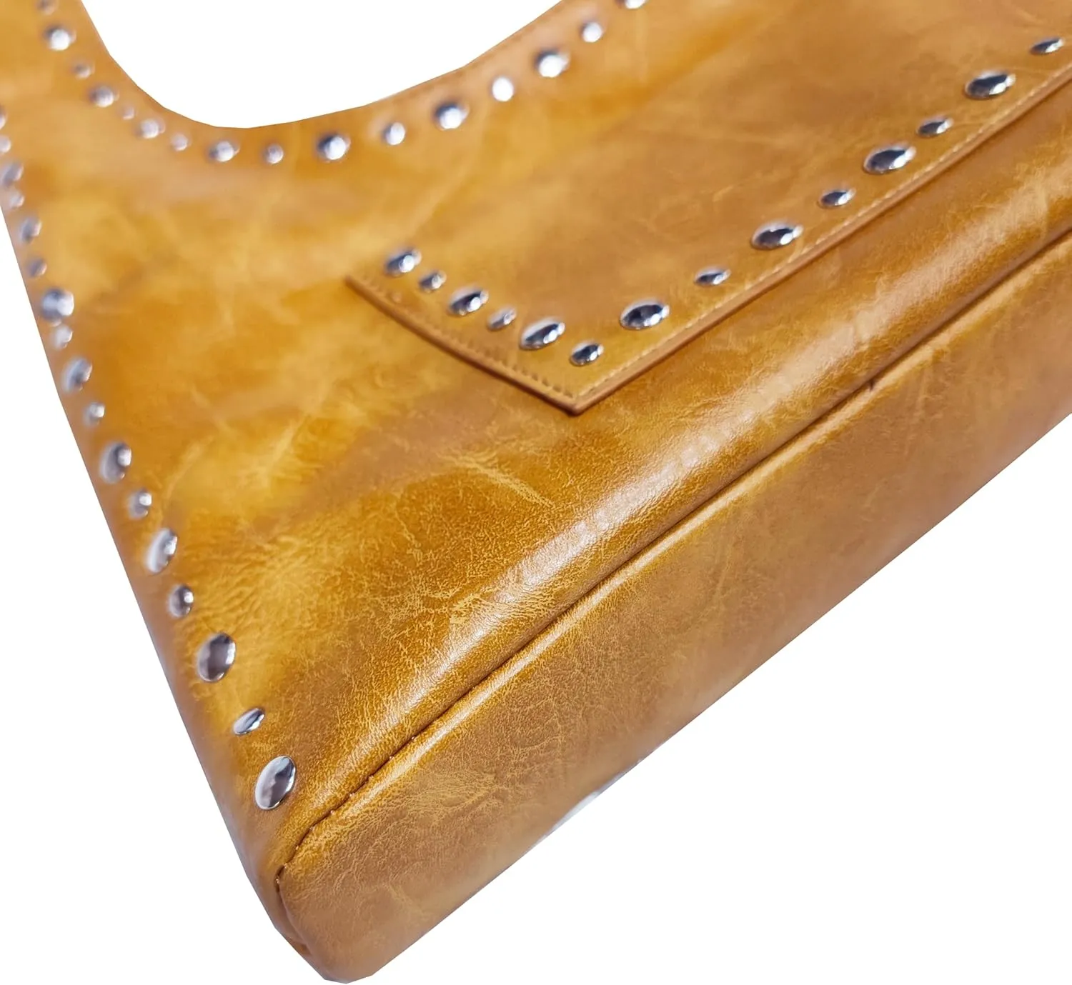 Molodo PU Leather Hobo Bag for Women Vintage Studded Tote Bag Handbag Trendy Shoulder Bag Punk Streetwear Handbag Purse