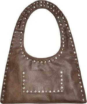 Molodo PU Leather Hobo Bag for Women Vintage Studded Tote Bag Handbag Trendy Shoulder Bag Punk Streetwear Handbag Purse