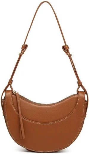 Molodo Saddle Bag for Women PU Crescent Bag Casual Shoulder Bag for Travel Designer Handbag Purses Trendy Hobo Handbag
