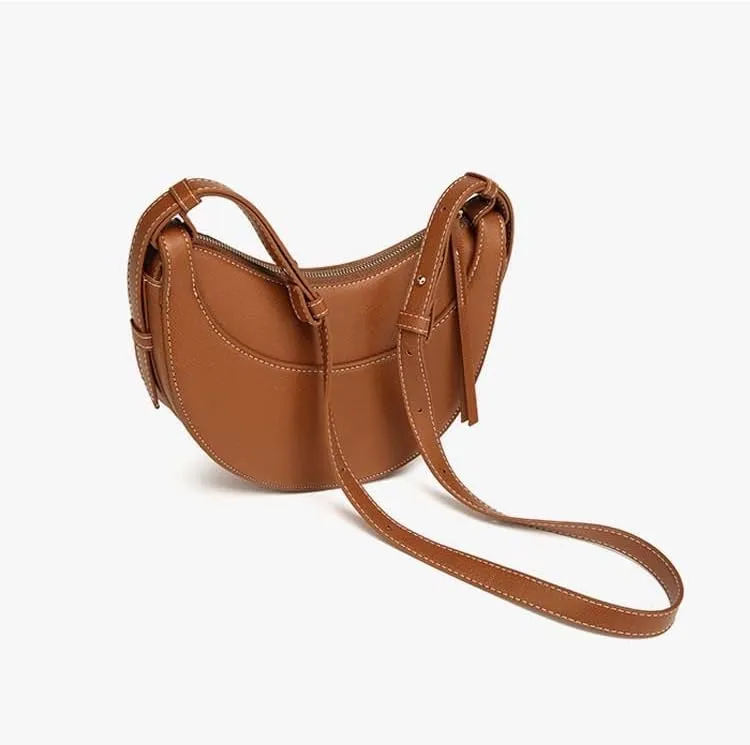 Molodo Saddle Bag for Women PU Crescent Bag Casual Shoulder Bag for Travel Designer Handbag Purses Trendy Hobo Handbag