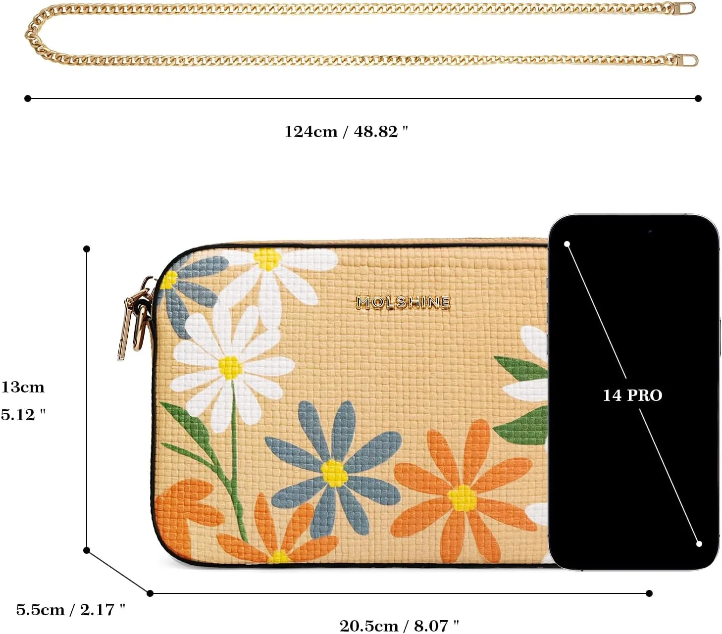 molshine Women's Crossbody Bag, Small Flowers Woven Shoulder Handbags, Designer PU Leather Purse Satchel for Women Ladies