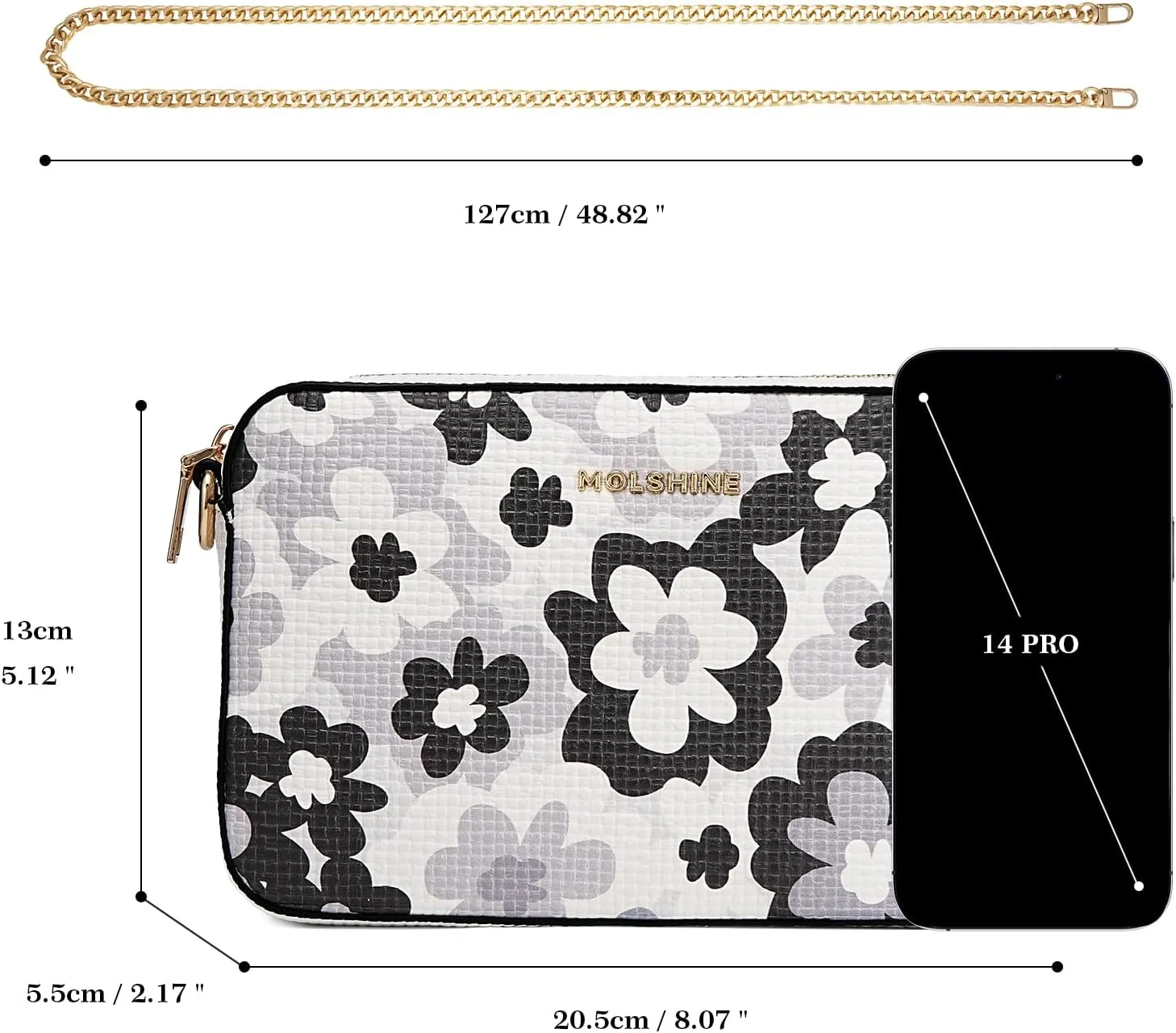 molshine Women's Crossbody Bag, Small Flowers Woven Shoulder Handbags, Designer PU Leather Purse Satchel for Women Ladies