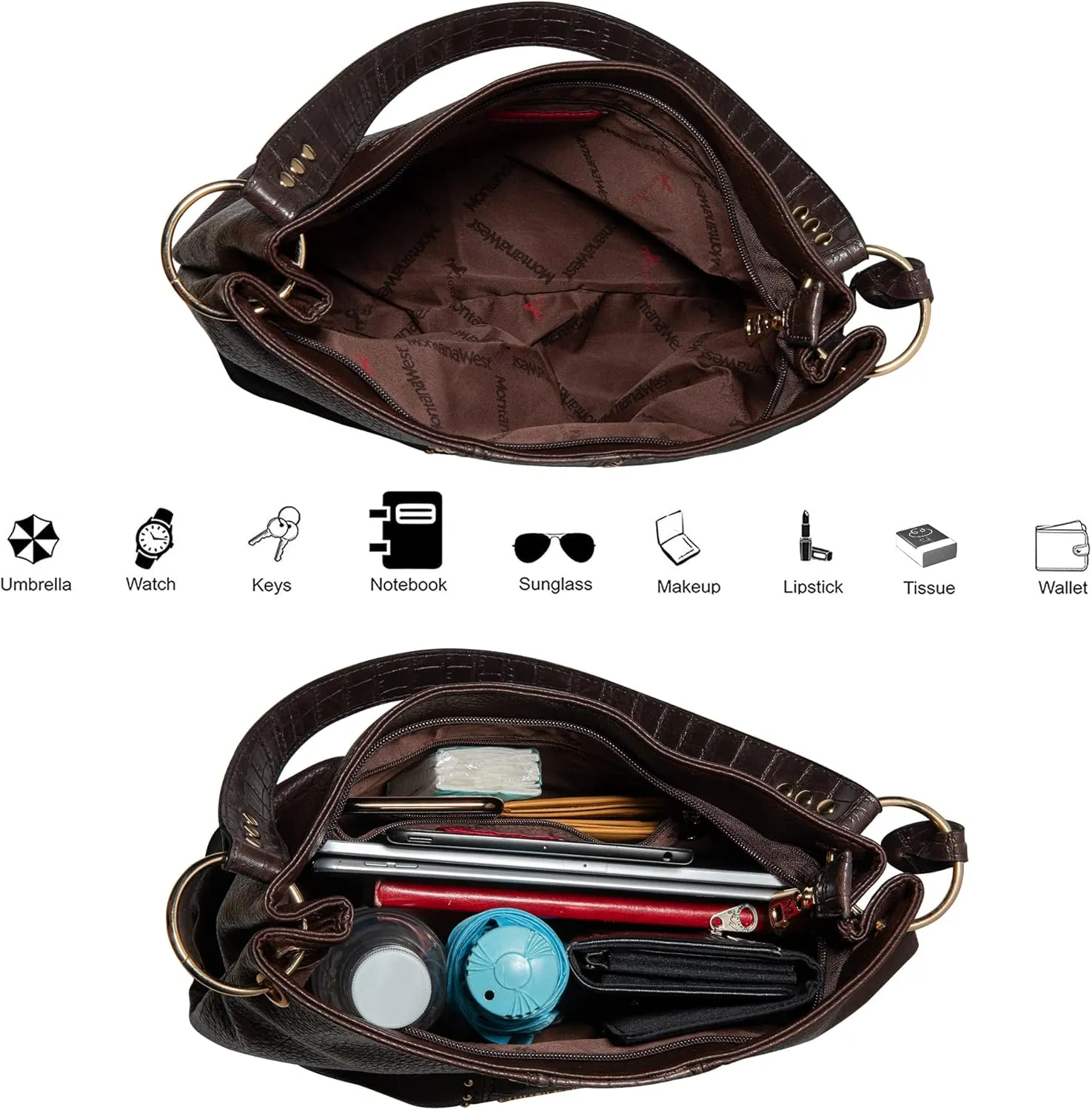 Montana West Purses for Women Hobo Shoulder Handbags with Zipper