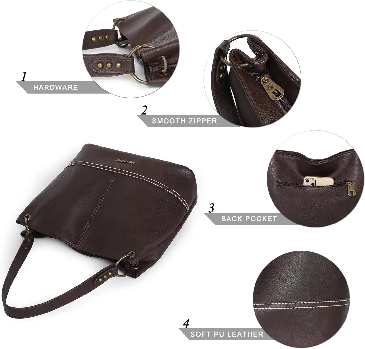 Montana West Purses for Women Hobo Shoulder Handbags with Zipper