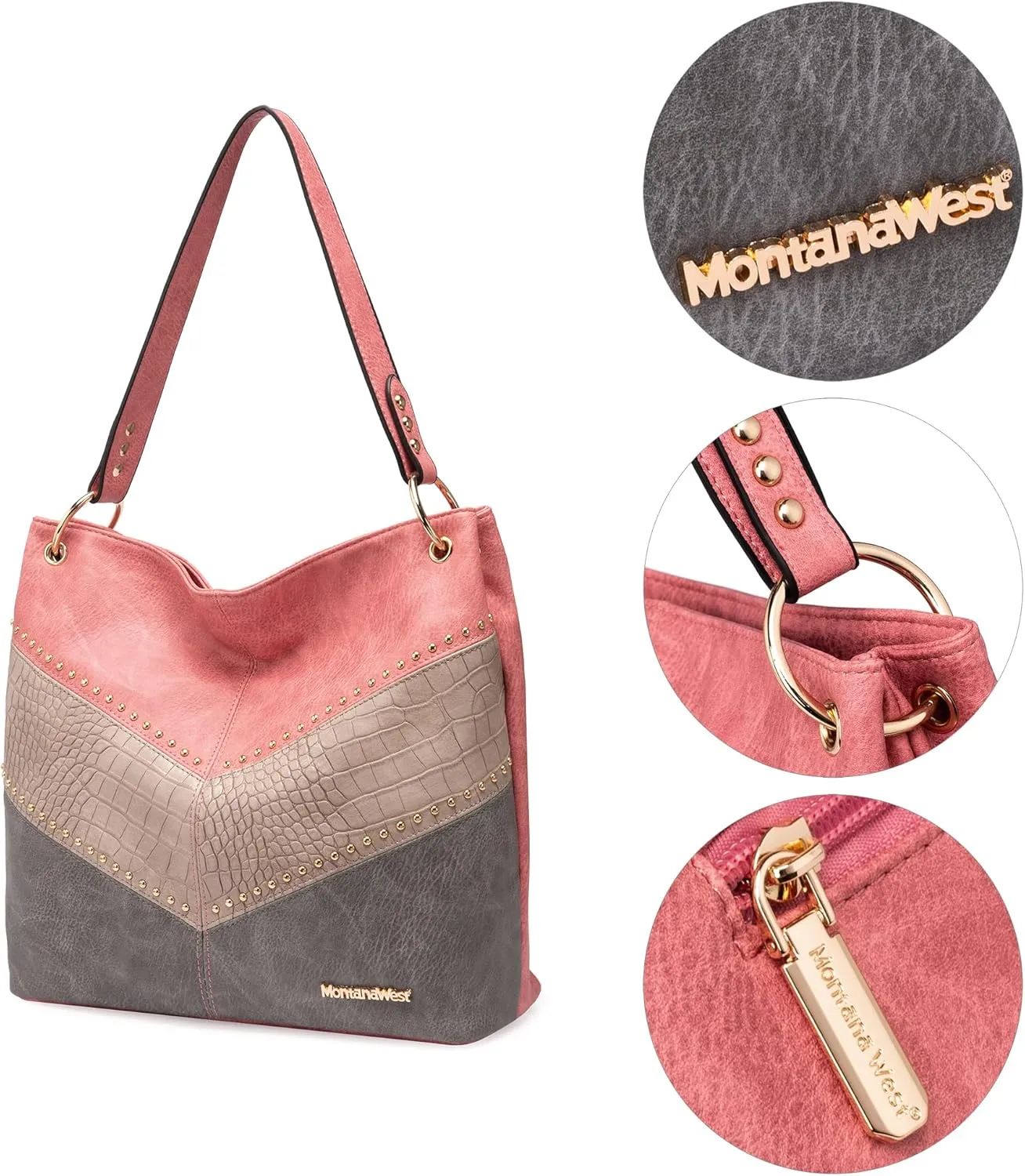 Montana West Purses for Women Hobo Shoulder Handbags with Zipper