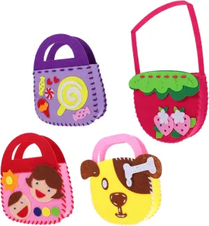 MUSISALY 4Sets DIY Change Bags Sewing Kit for Handbag Making Materials Fun Preschool Activity Enhance Hands Skills Birthday Present for Boys