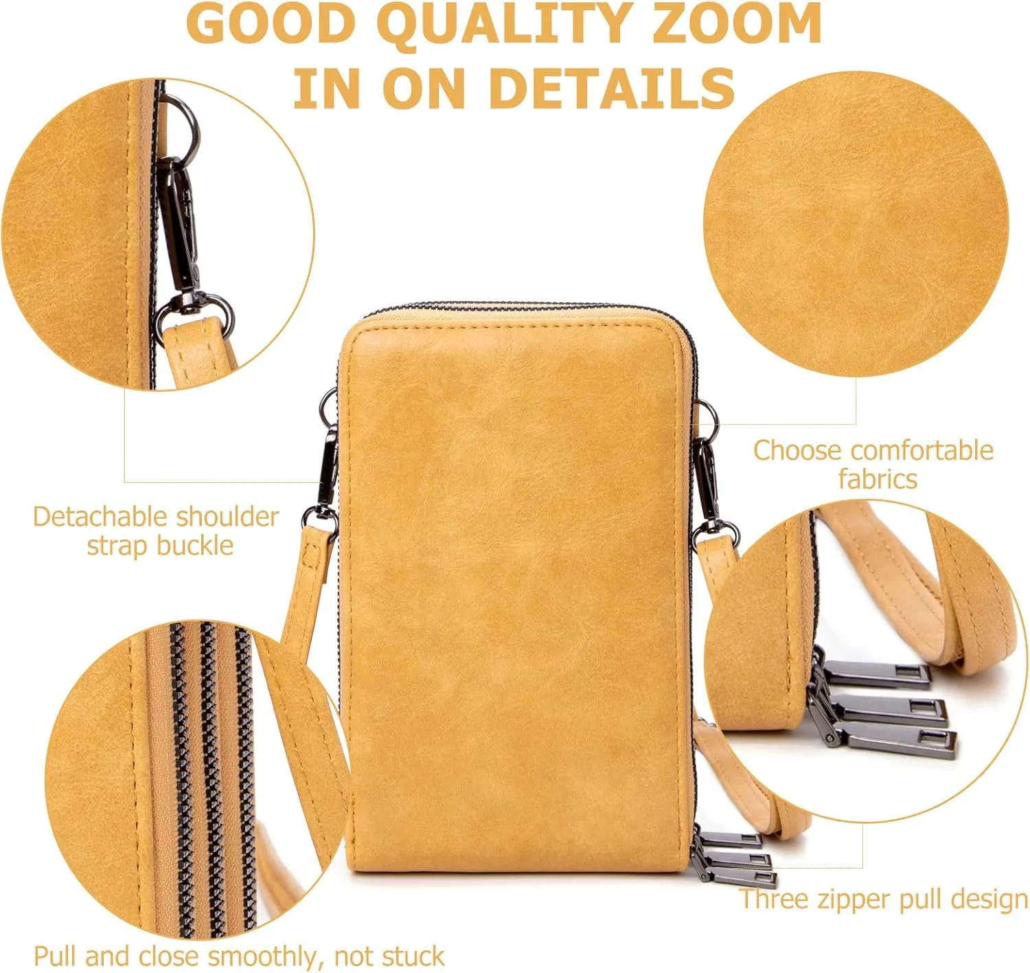 myfriday Small Crossbody Cell Phone Bag for Women, Mini Over Shoulder Handbag Purse with Credit Card Slots