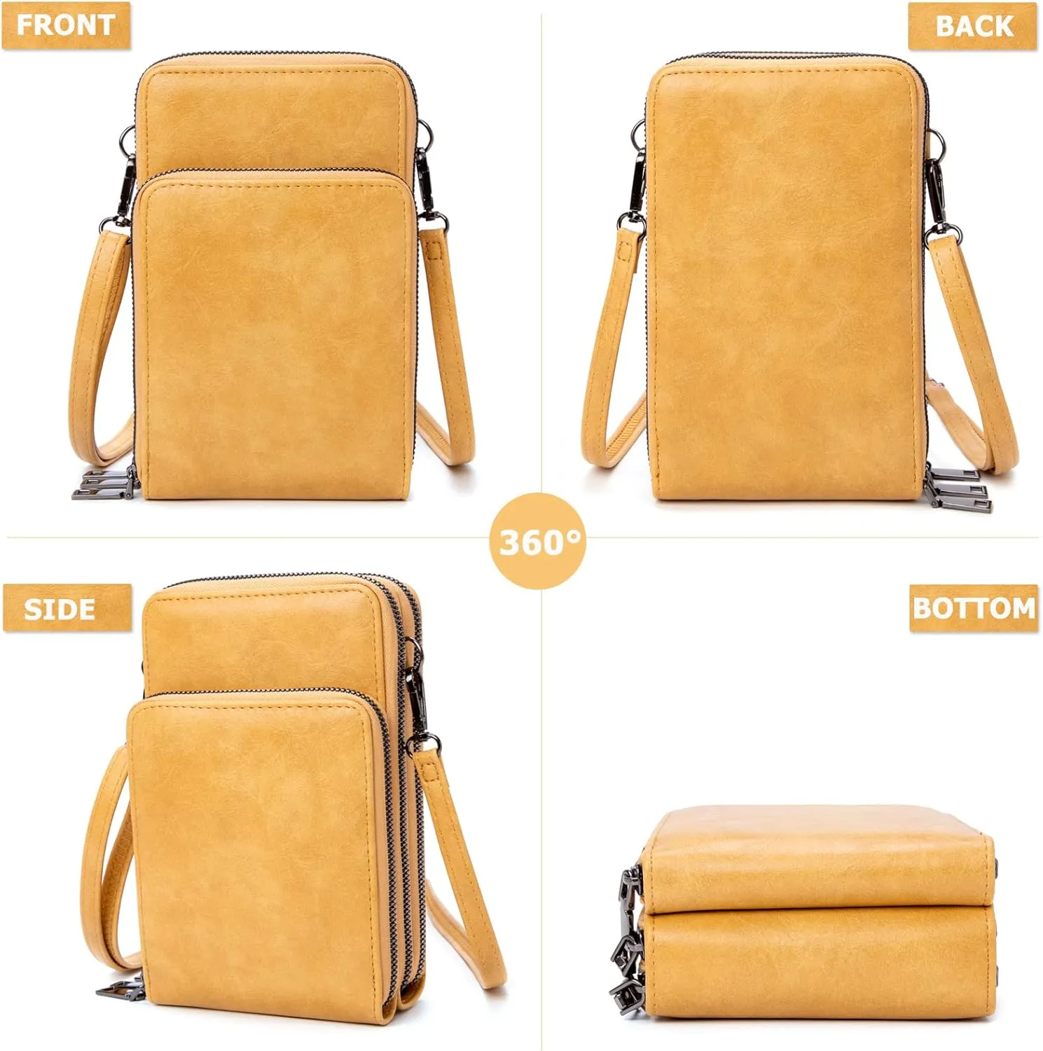 myfriday Small Crossbody Cell Phone Bag for Women, Mini Over Shoulder Handbag Purse with Credit Card Slots