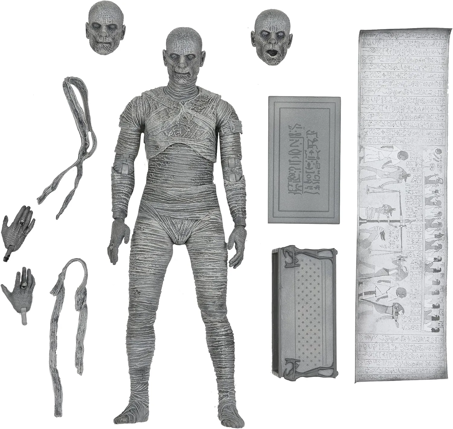 NECA Universal Monsters Mummy 7IN Ultimate AF Black & White VER