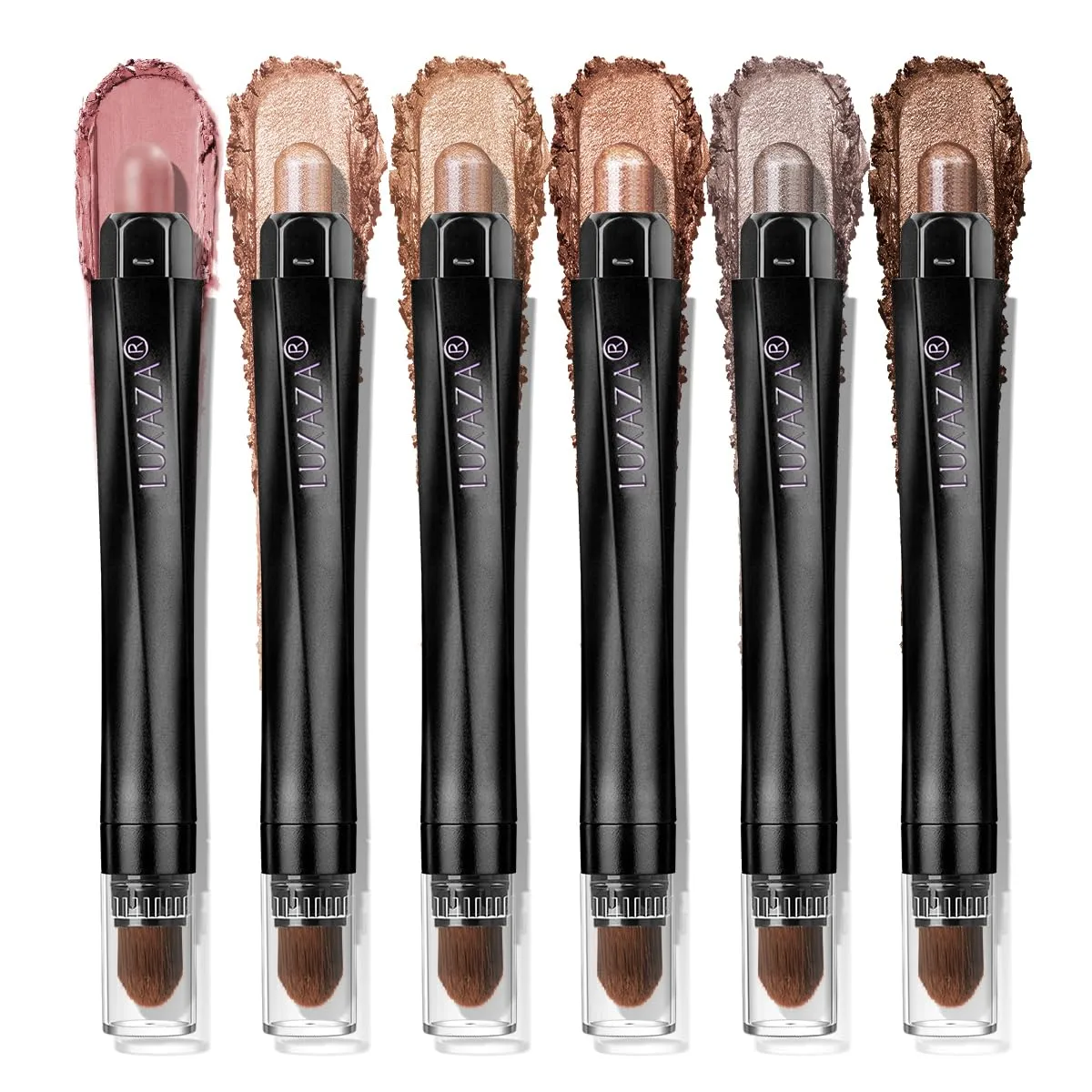 Neutral Eyeshadow Stick Makeup Set, Metallic Shimmer Matte Cream Eye Shadow Eyeliner Brightener Pencil Crayon - Classic 6PCS A016