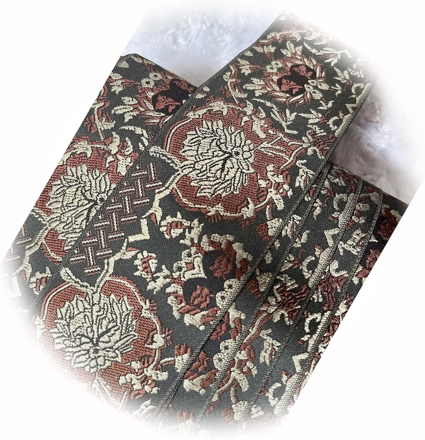 New 5 Yards Chocolate Coffee Brown Mocha Tan Asian Woven Trim 2" Wide Elegant Cute Unique Stunning Style Pretty Ribbons LACEAI01667