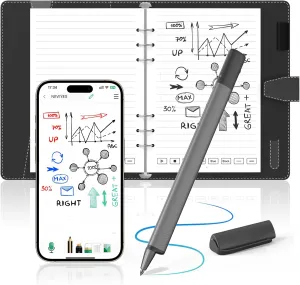 NEWYES SyncPen 4 Set Smart Digital Pen with Smart Notebook (unerasable) Bluetooth Wireless OCR Digital Pen for Students, Designer, Business Man, Record Notes, Bluetooth, Wireless, iOS