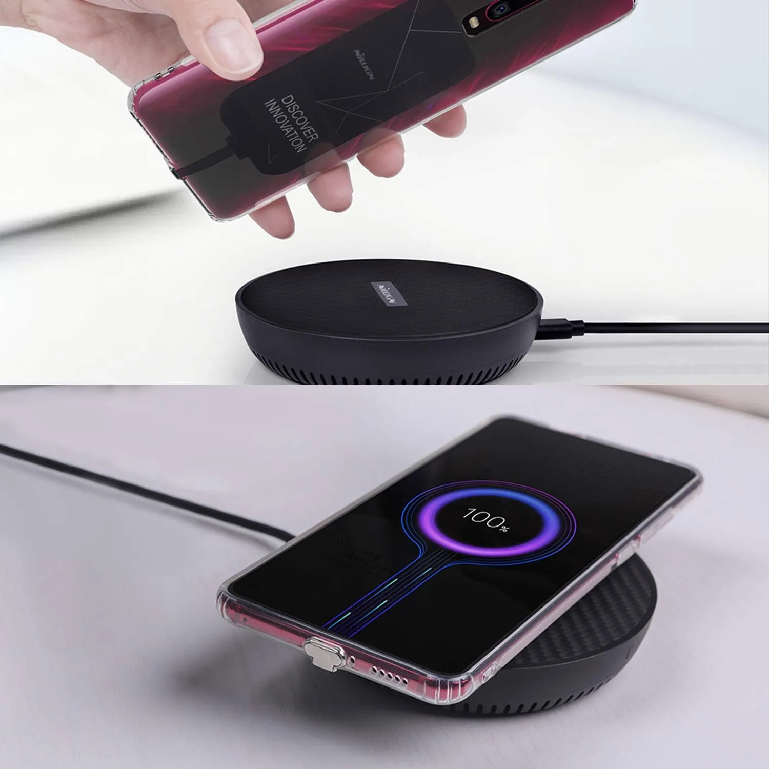Nillkin Wireless Charging Receiver and Adapter, Qi Wireless Charger Receiver Module for Google Pixel, Samsung Galaxy A51/A52/A53/A54/A55, LG and Other USB C Phones, Type C Short