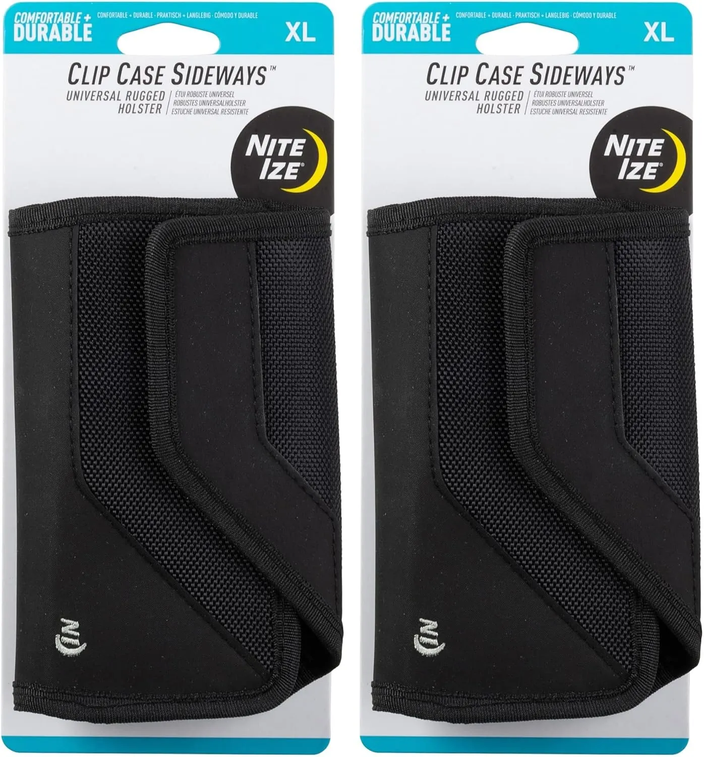 Nite Ize Clip Case Sideways Black XL Rugged Nylon Phone Holster (2-Pack)