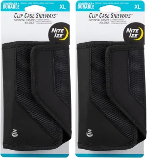 Nite Ize Clip Case Sideways Black XL Rugged Nylon Phone Holster (2-Pack)