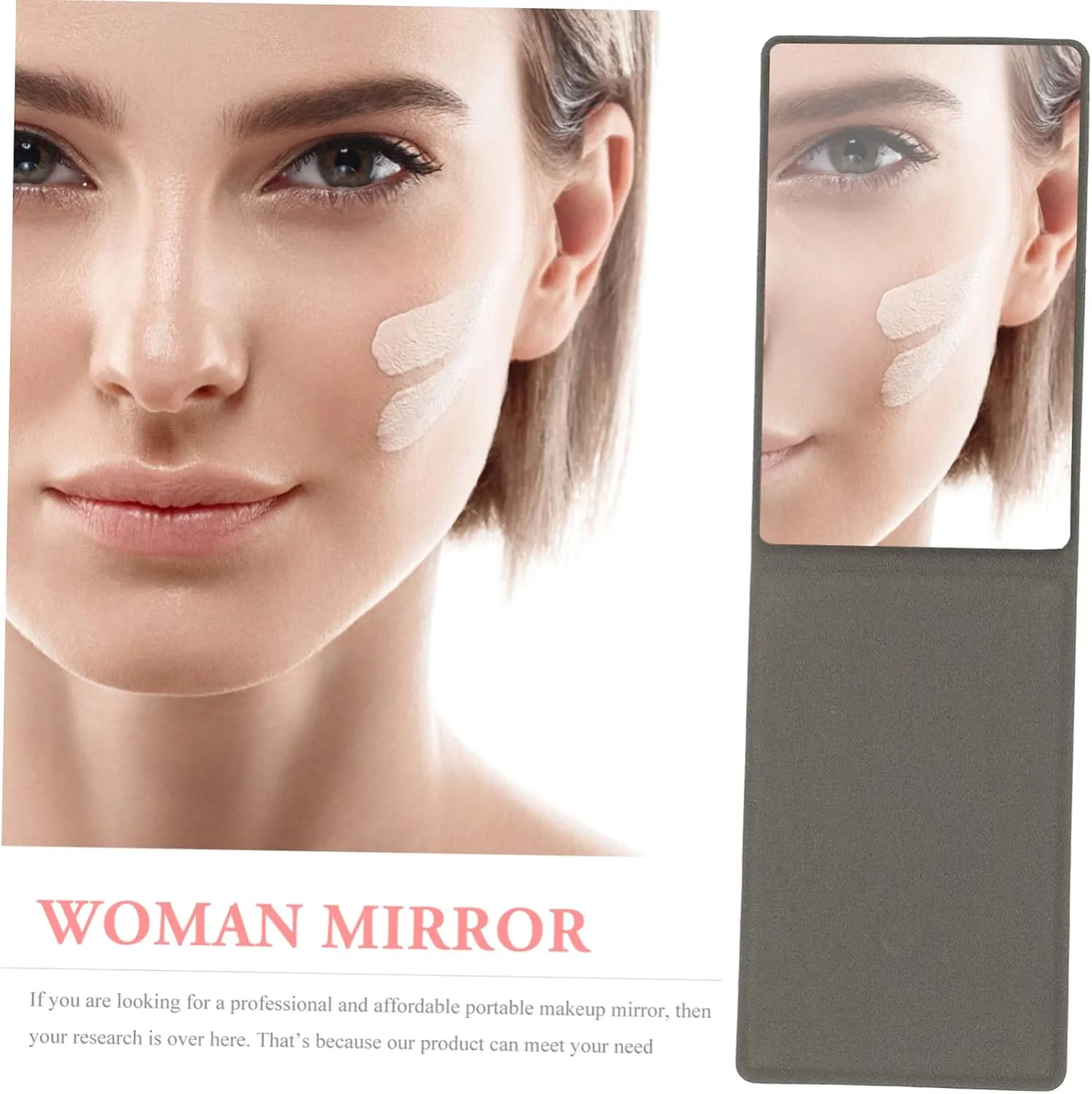 NOLITOY 5 Sets Elegant Double-Sided Makeup Mirror Pu Leather Cover Folding Design Lightweight Portable Perfect for Travel