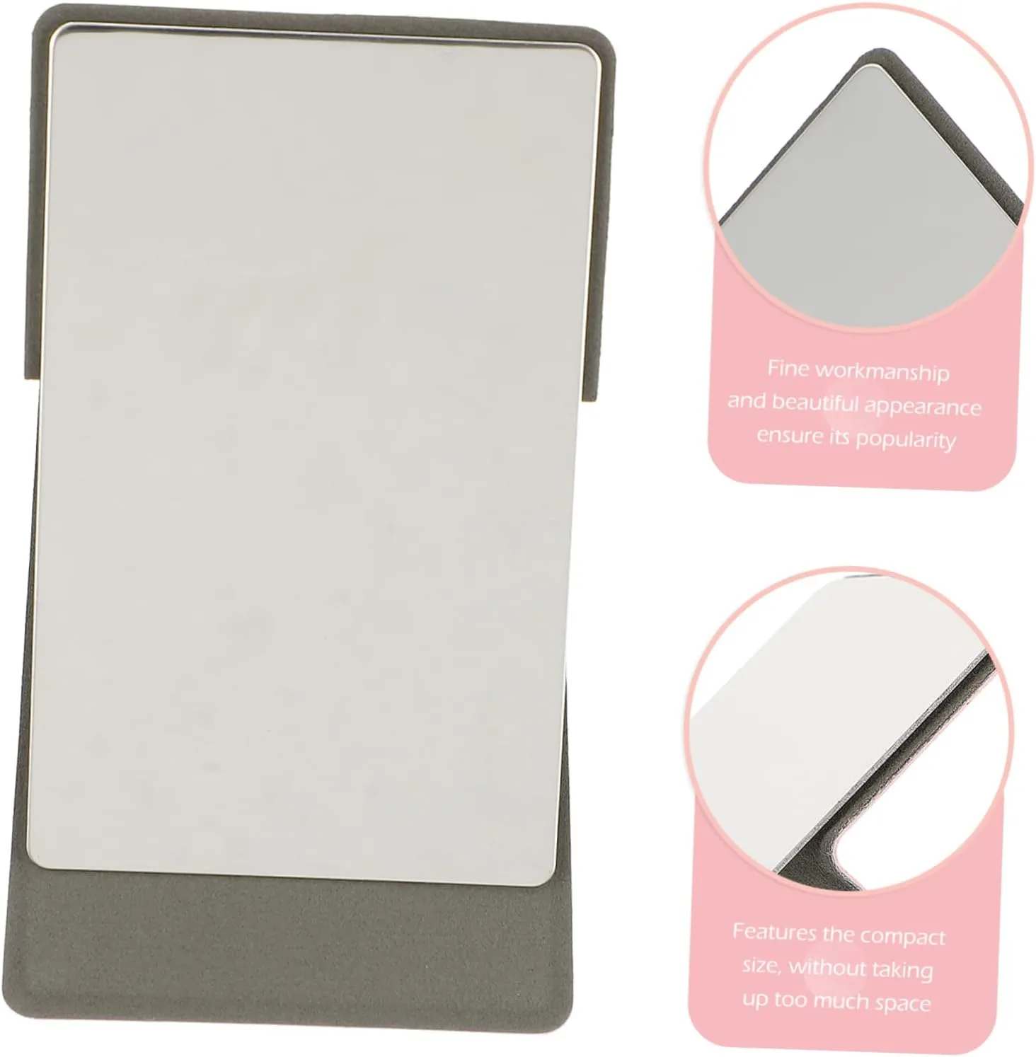 NOLITOY 5 Sets Elegant Double-Sided Makeup Mirror Pu Leather Cover Folding Design Lightweight Portable Perfect for Travel