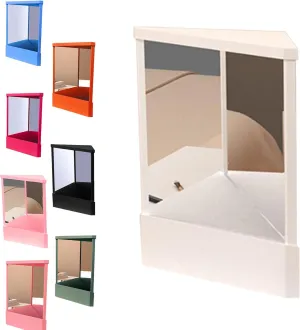Non-Reversing Mirror, True Image Reflection, True Reflection Standing Cosmetic Mirror, Desktop Mirror Tabletop Mirror for Makeup Vanity (White,Small)