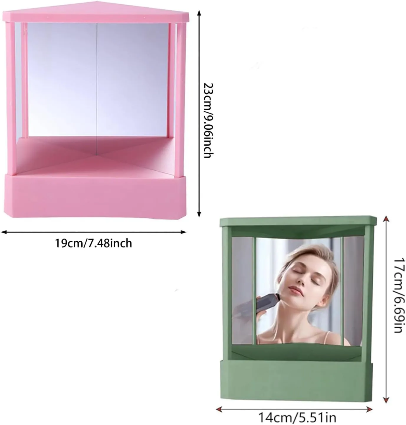Non-Reversing Mirror, True Image Reflection, True Reflection Standing Cosmetic Mirror, Desktop Mirror Tabletop Mirror for Makeup Vanity (White,Small)