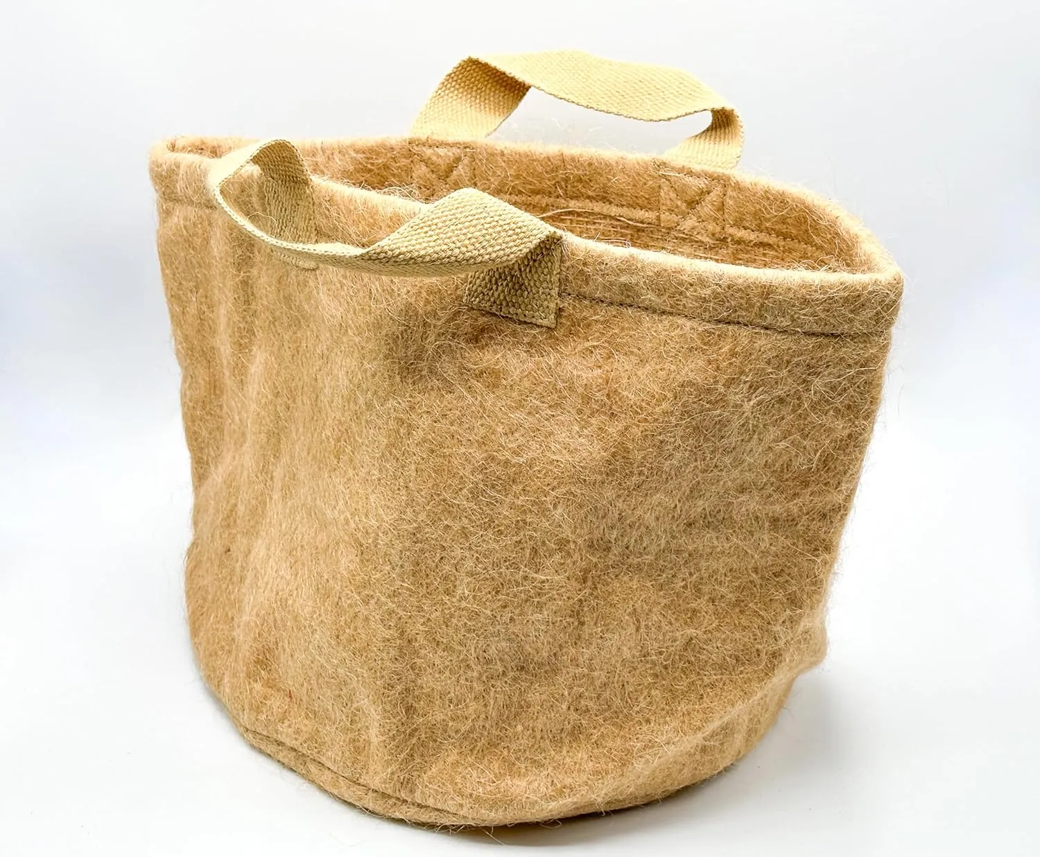 Non-Woven Jute Fabric Grow Bag with Handles, Biodegradeable Pot, 100% Natural Fiber, Breathable, Fast Root Growth, Available in 3 & 5 Gallon. (1, 5 Gallon)