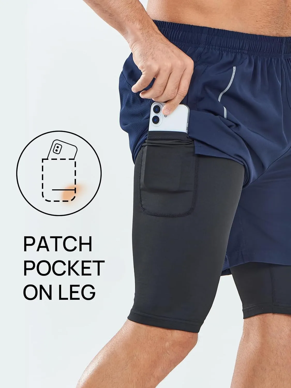 NORTHYARD Men's 2 in 1 Workout Shorts 5" Running Athletic Quick Dry Shorts Gym Sports Basketball Tennis with Phone Pockets