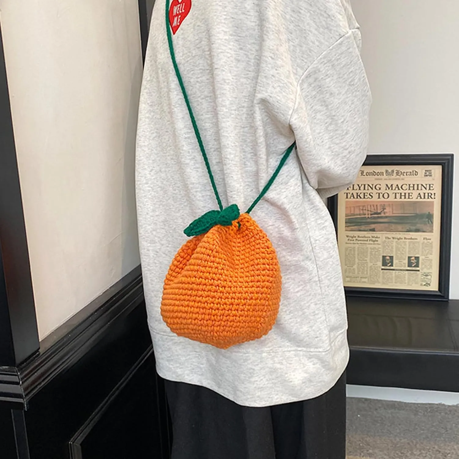 Novelty Hand-Crochet Crossbody Bag, Mini Cute Kawaii Knitted Shoulder Bag, Handwoven Crochet Handbags