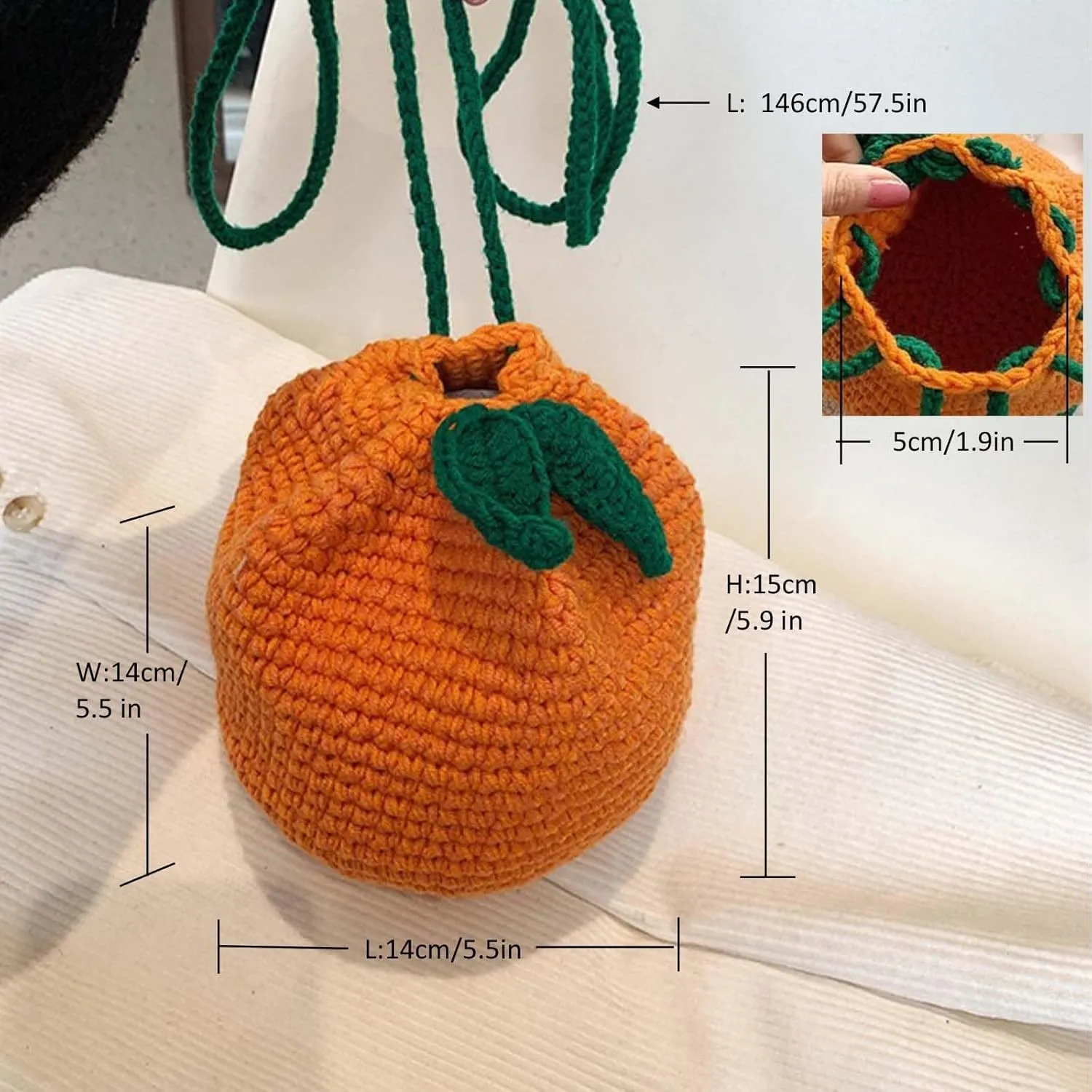 Novelty Hand-Crochet Crossbody Bag, Mini Cute Kawaii Knitted Shoulder Bag, Handwoven Crochet Handbags