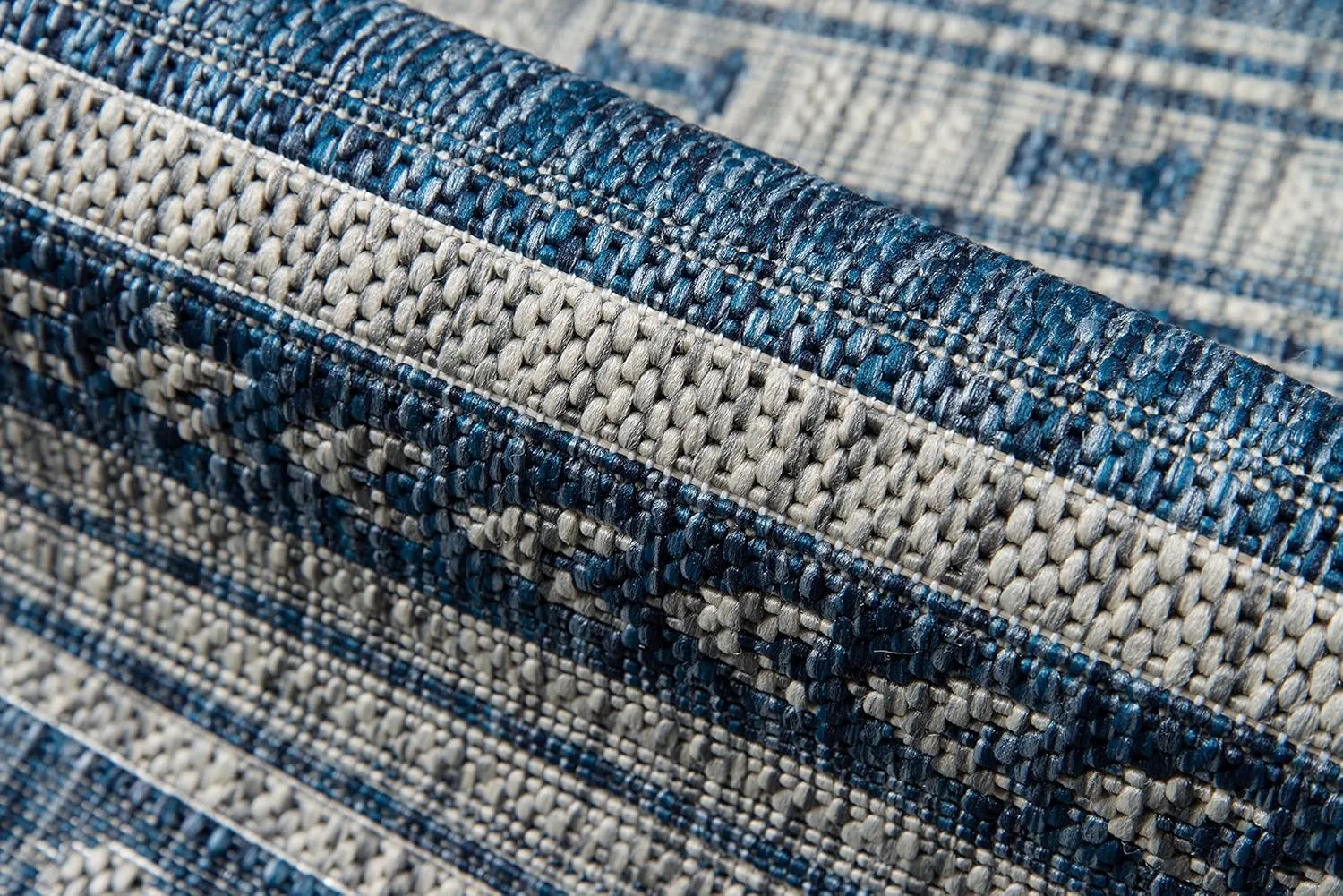 Novogratz by Momeni Villa Collection Tuscany Indoor Outdoor Blue Area Rug, 2'7" x 7'6" Runner Sized Mat for Pool, Patio, Porch, Balcony, Hallways, Kitchen, Bedroom, and Livingroom