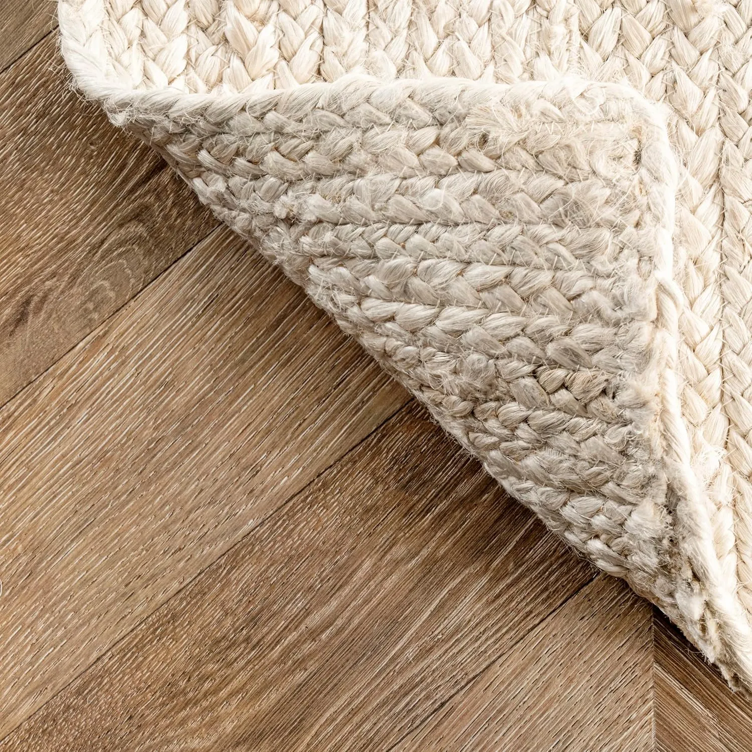 nuLOOM 6 Round Rigo Jute Hand Woven Area Rug, Off White, Solid Farmhouse Design, Natural Fiber, For Bedroom, Living Room, Dining Room, Hallway, Office, Kitchen, Entryway