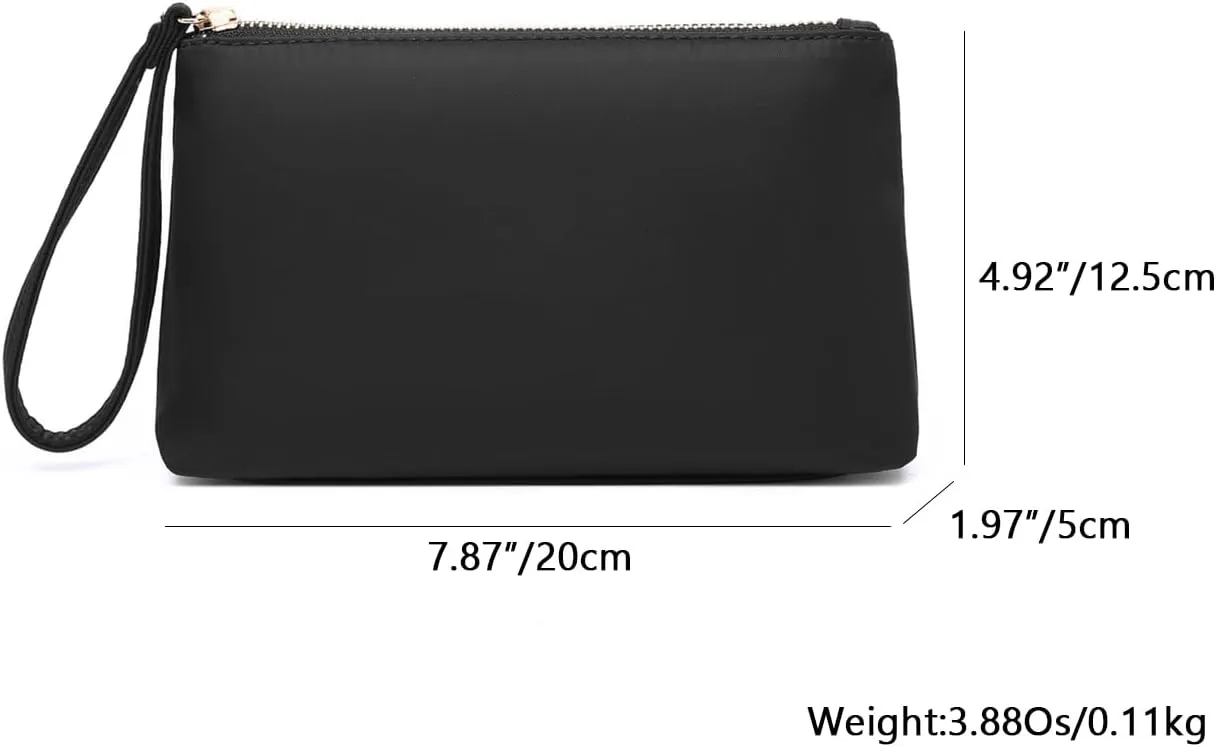 Nylon Wristbands Bag Makeup Pouch for Purse Waterproof Wristbands Bag with Zipper Pocket Credit Card Pouch