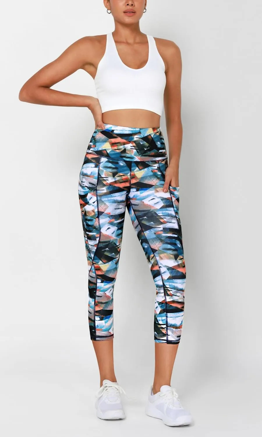 ODODOS Women's High Waisted Yoga Leggings with Pockets, Tummy Control Non See Through Workout Athletic Running Yoga Pants