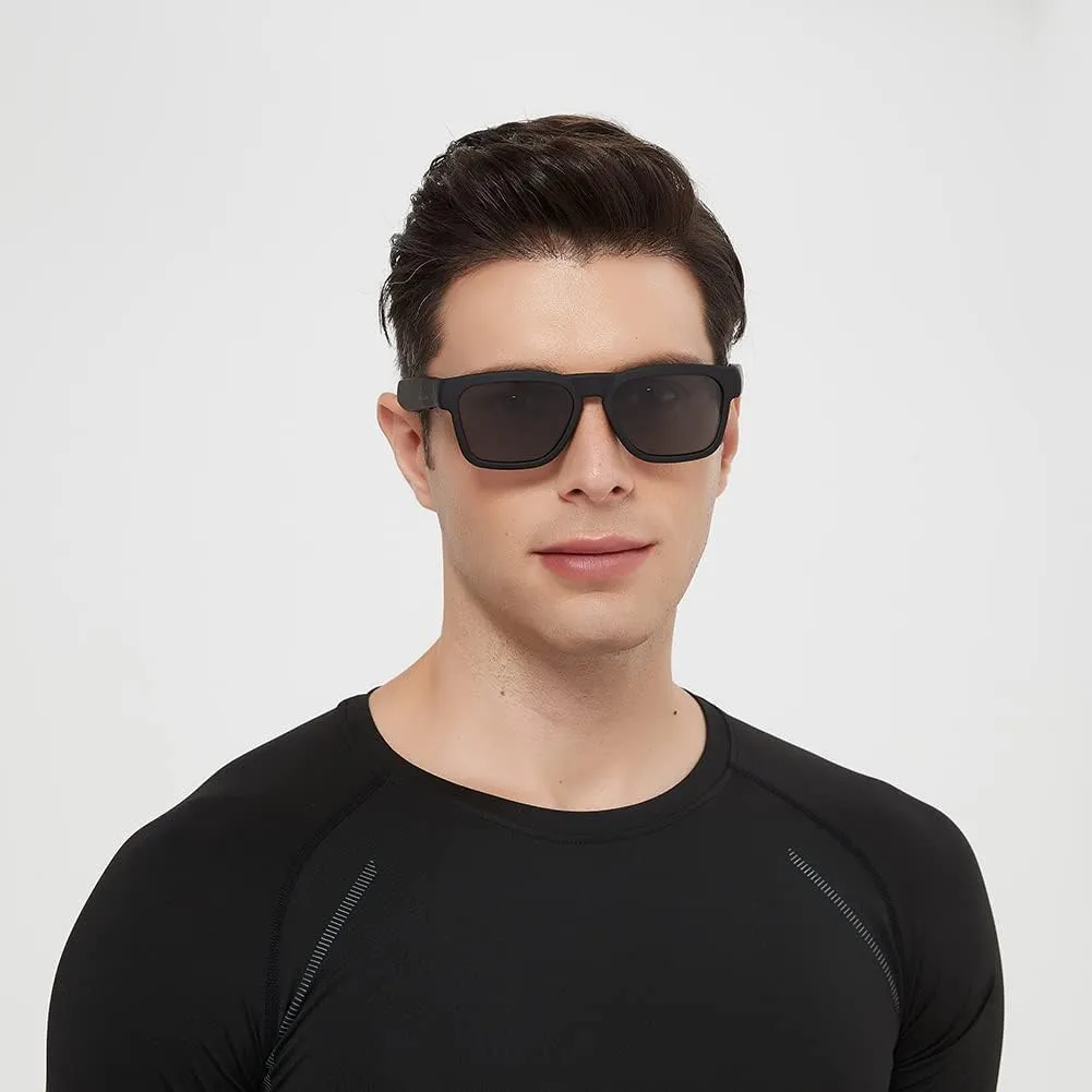 OhO Smart Glasses,Polarized Sunglasses with Bluetooth Speaker,Athletic/Outdoor UV Protection and Voice Control,Unisex(Grey Lens)