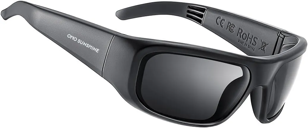 OhO Smart Glasses,Polarized Sunglasses with Bluetooth Speaker,Athletic/Outdoor UV Protection and Voice Control,Unisex(Grey Lens)