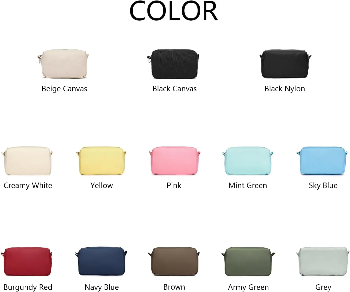 Organizer Bag -Lightweight Cosmetic Bag with Ring Clasp, Perfect Travel Makeup Bag for Women,nylon Stand Up Design (Beige/Canvas)