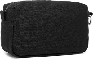Organizer Bag -Lightweight Cosmetic Bag with Ring Clasp, Perfect Travel Makeup Bag for Women,nylon Stand Up Design (Black/Canvas)