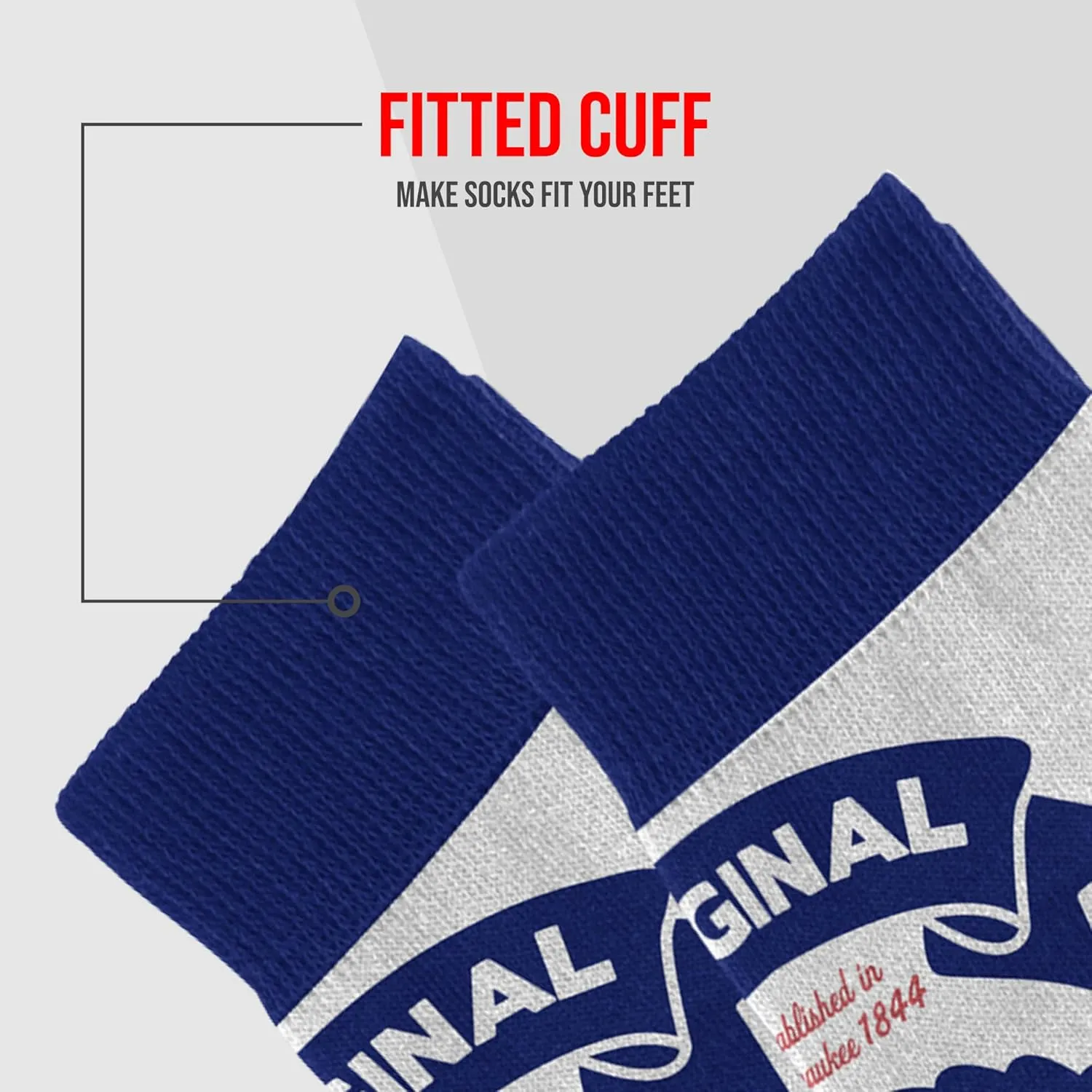 Pabst Blue Ribbon Funny Socks - Unisex Beer Socks For PBR Fans, Fun Silly Socks, Cool Novelty Socks, Comfortable Crew Socks