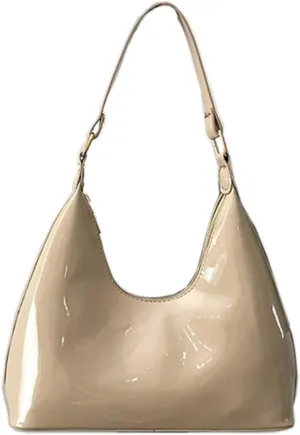 Patent Leather Hobo Bag Crescent Shoulder Bag Small Going Out Tote Bag Satchel Purse