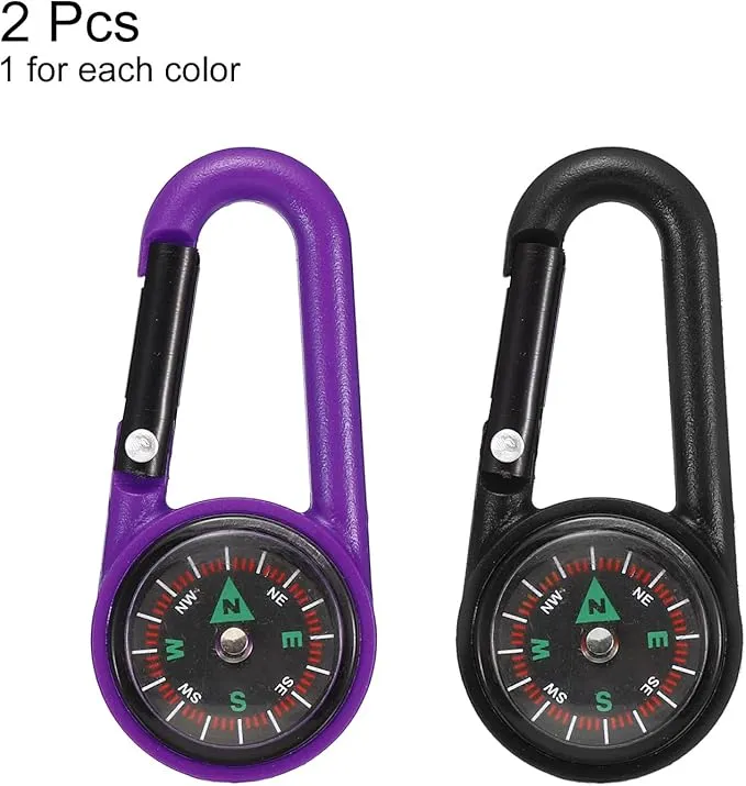 PATIKIL Keychain Compass, Pocket Camping Compass with Buckle for Outdoor Hunting Travelling