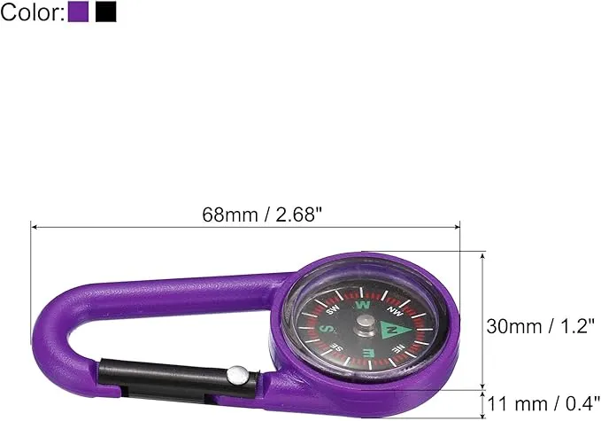 PATIKIL Keychain Compass, Pocket Camping Compass with Buckle for Outdoor Hunting Travelling