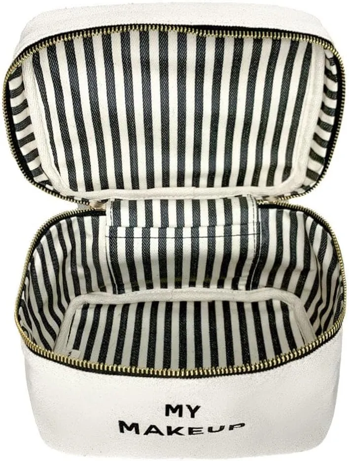 Personalized Makeup Bag for Women | Cosmetic Bag Organizer for Girls with Monogramming | Makeup Pouch for Traveling | Toiletry Bags for Women | Make Up Travel Pouches | Cream