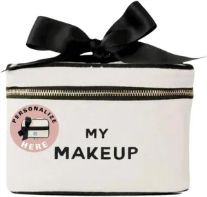 Personalized Makeup Bag for Women | Cosmetic Bag Organizer for Girls with Monogramming | Makeup Pouch for Traveling | Toiletry Bags for Women | Make Up Travel Pouches | Cream